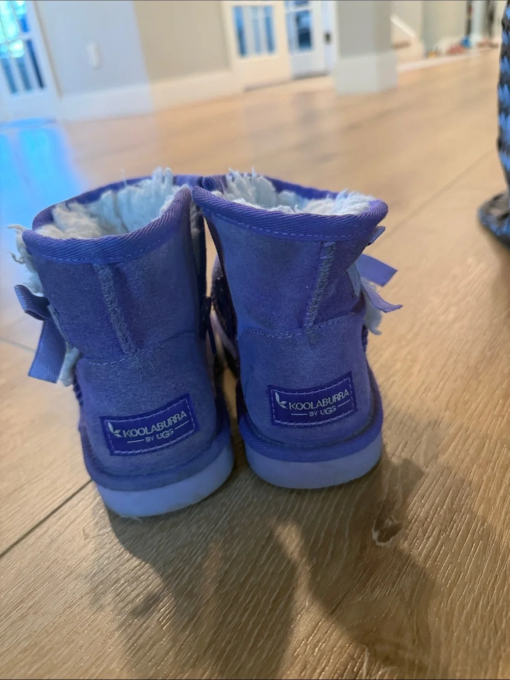 Koolaburra Purple Suede Kids Fur-Lined Boots